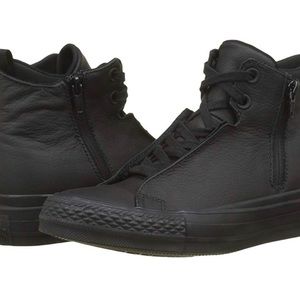 Women’s Black Leather Hightop Converse